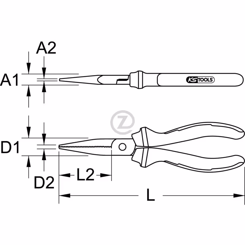 Pince plate ERGOTORQUE® VDE, 165mm