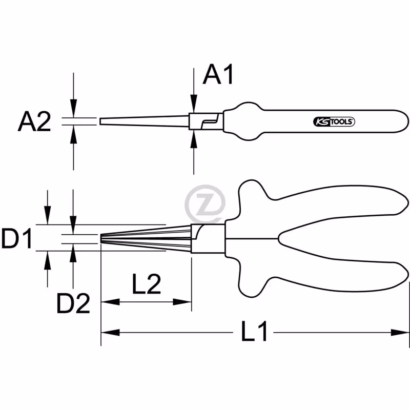 Pince ronde bec long 1000V CLASSIC 160mm