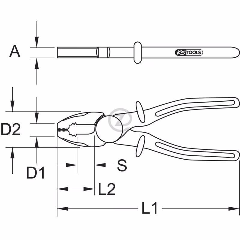 Pince universelle isolée en PVC, 200 mm