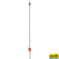 Piquet acier ressort ovale, 1,00 m laqué rouge avec queue de cochon métal