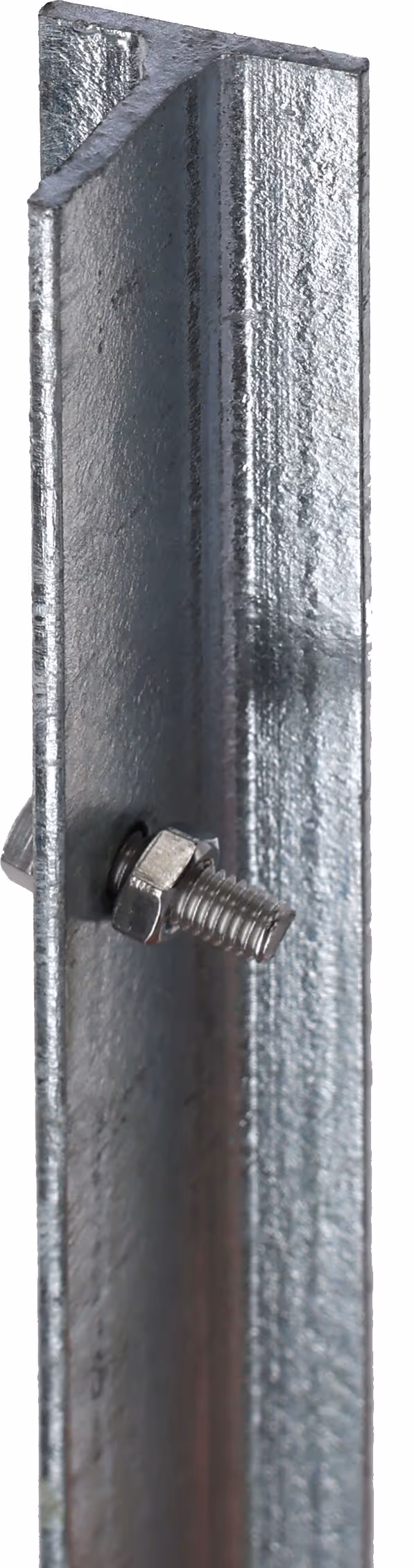 Piquet de terre spécial T galvanisé, 1m, vis inox M8