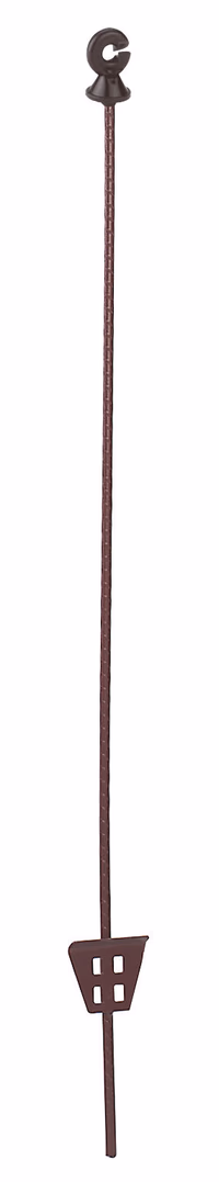 Piquet en acier ressort oval marron, 106cm, avec isolateur