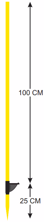 Piquet fibre de verre 12 mm L125 cm avec talon