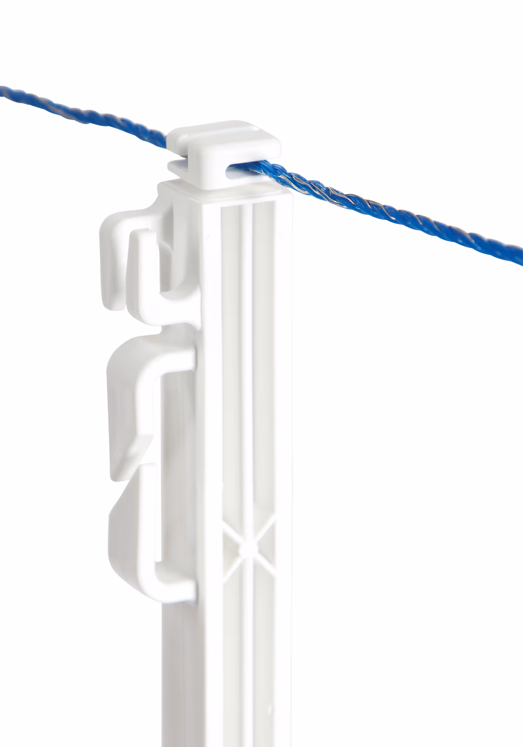 Piquet plastique avec étrier blanc, 114,5cm