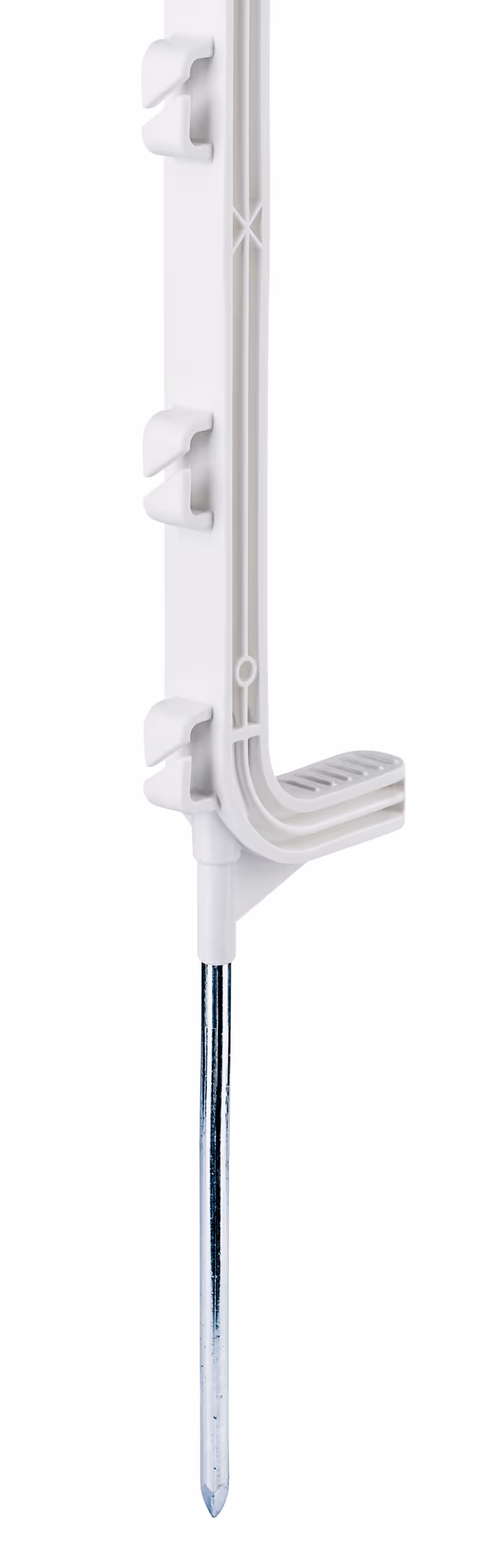 Piquet PVC Premium blanc, 107cm, avec isolateur