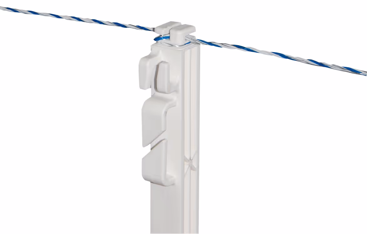 Piquet PVC Premium blanc, 147cm, sans isolateur