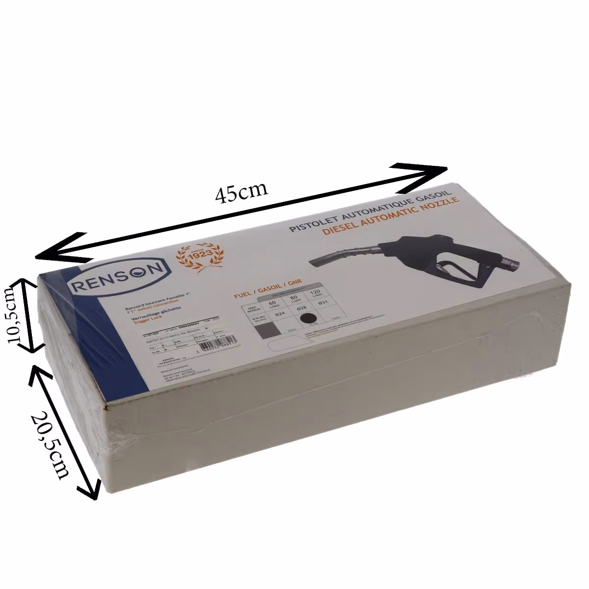 Pistolet automatique 80l/min gasoil avec raccord tournant