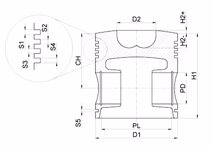 Piston avec axe Ø 111.76 mm Ford 87295262