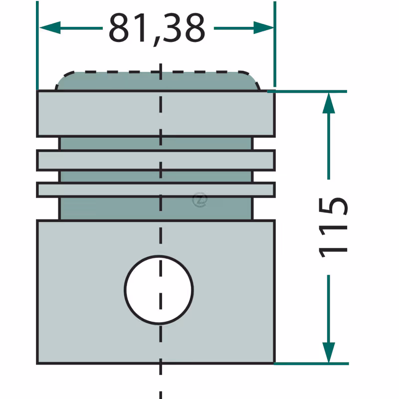 Piston  cote de réparation 81,50 mm