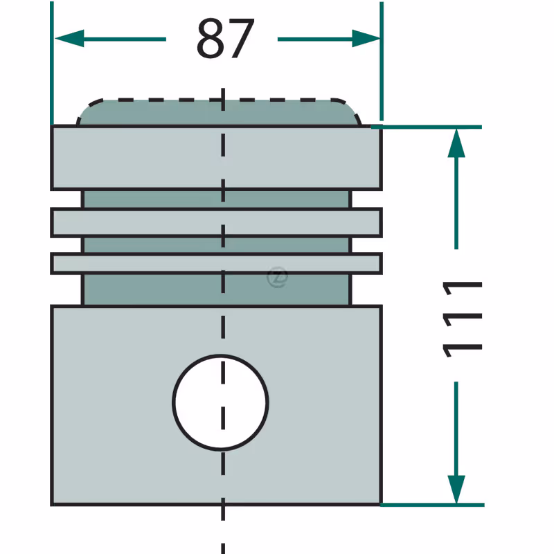 Piston  cote de réparation 87 mm