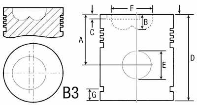 Piston Ø 95 , 4 segments pour moteur MWM adaptable