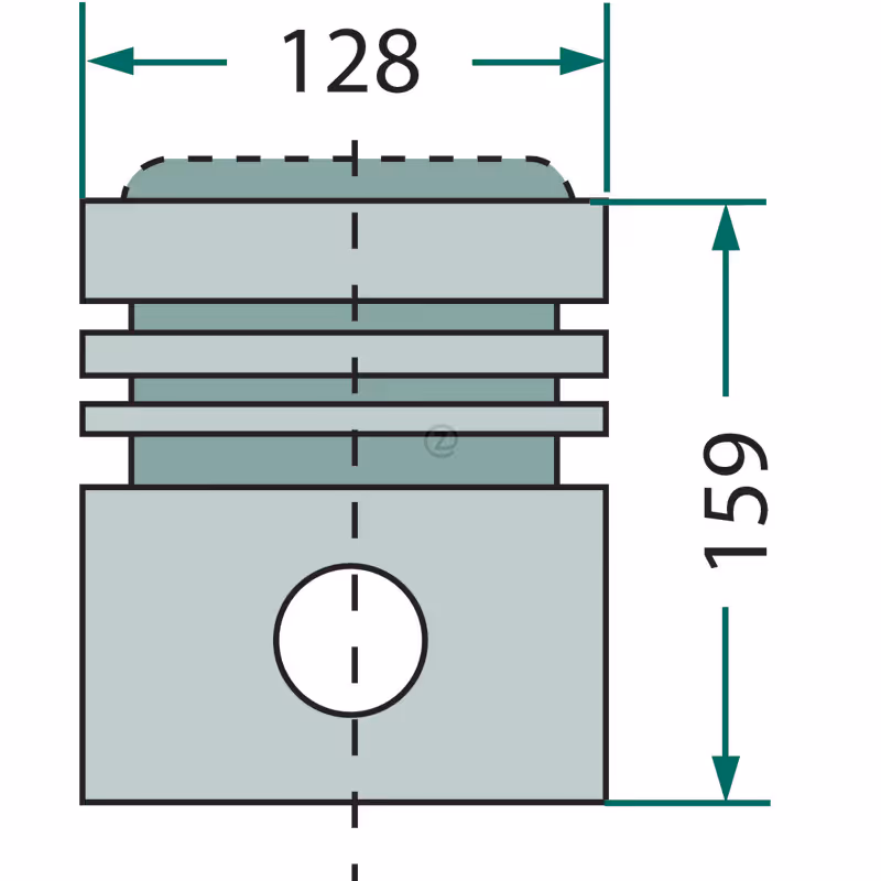 Piston/Segments  Ø 128 mm