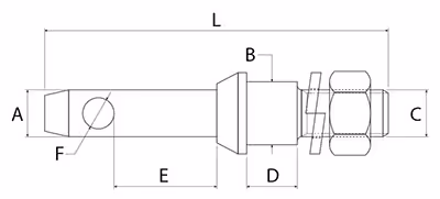  PITONS ATTELAGE Cat.1 - 3/4'' UNF