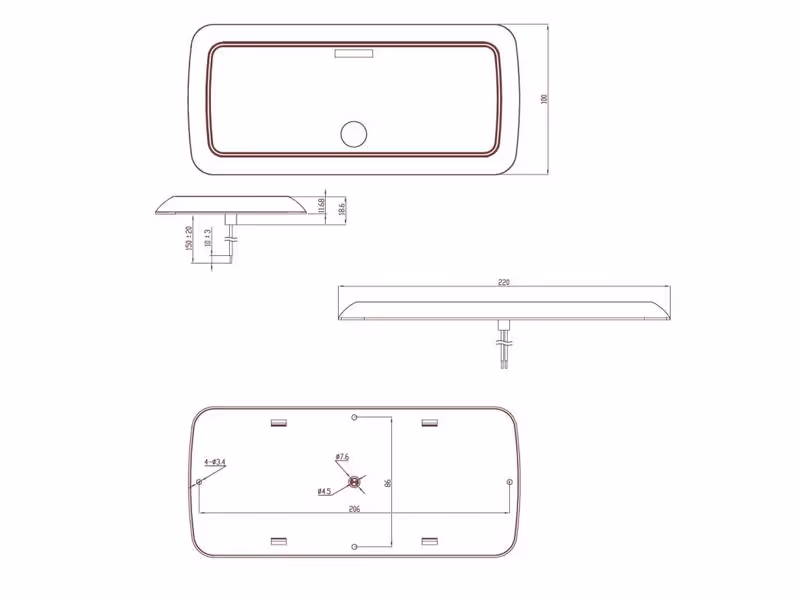 Plafonnier à LED intérieur, 12-24V