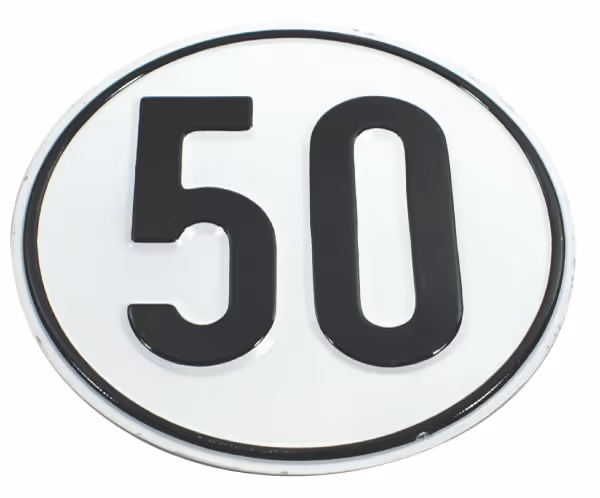Plaque 50 km type allemand