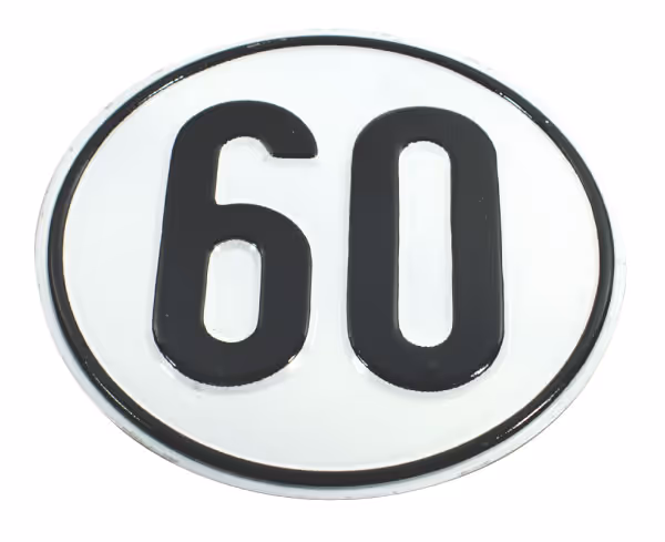 Plaque 60 km type allemand