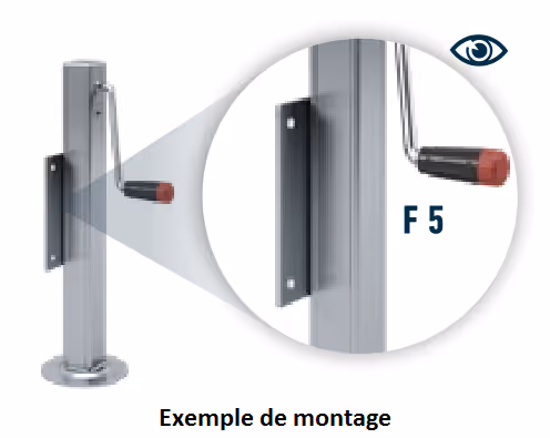 Plaque de fixation remorque pour roues jockey et béquilles carré jusqu'à 90 mm