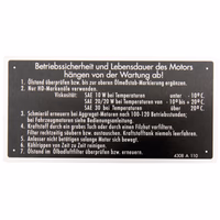 Plaque signalétique  déflecteur, 104 x 52 mm