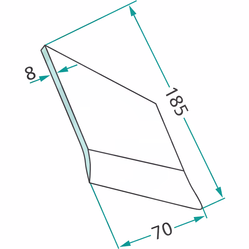 Pointe à souder 70x8 mm droite, pour soc 