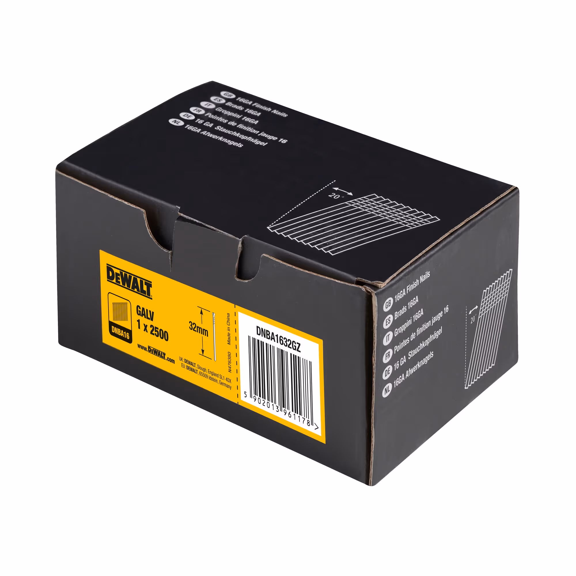 Pointes 16Ga 20°1,2 x 32 mm