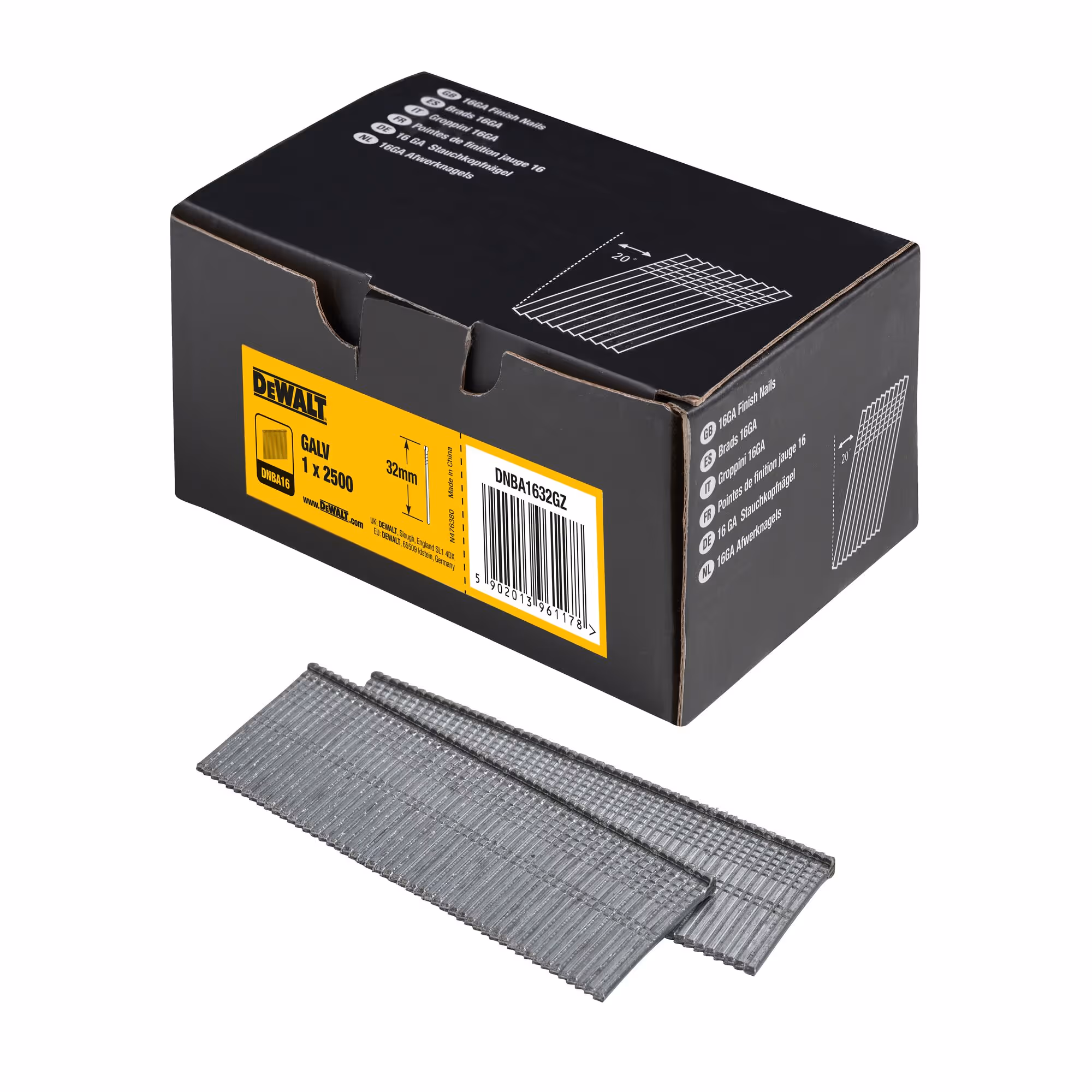 Pointes 16Ga 20°1,2 x 32 mm