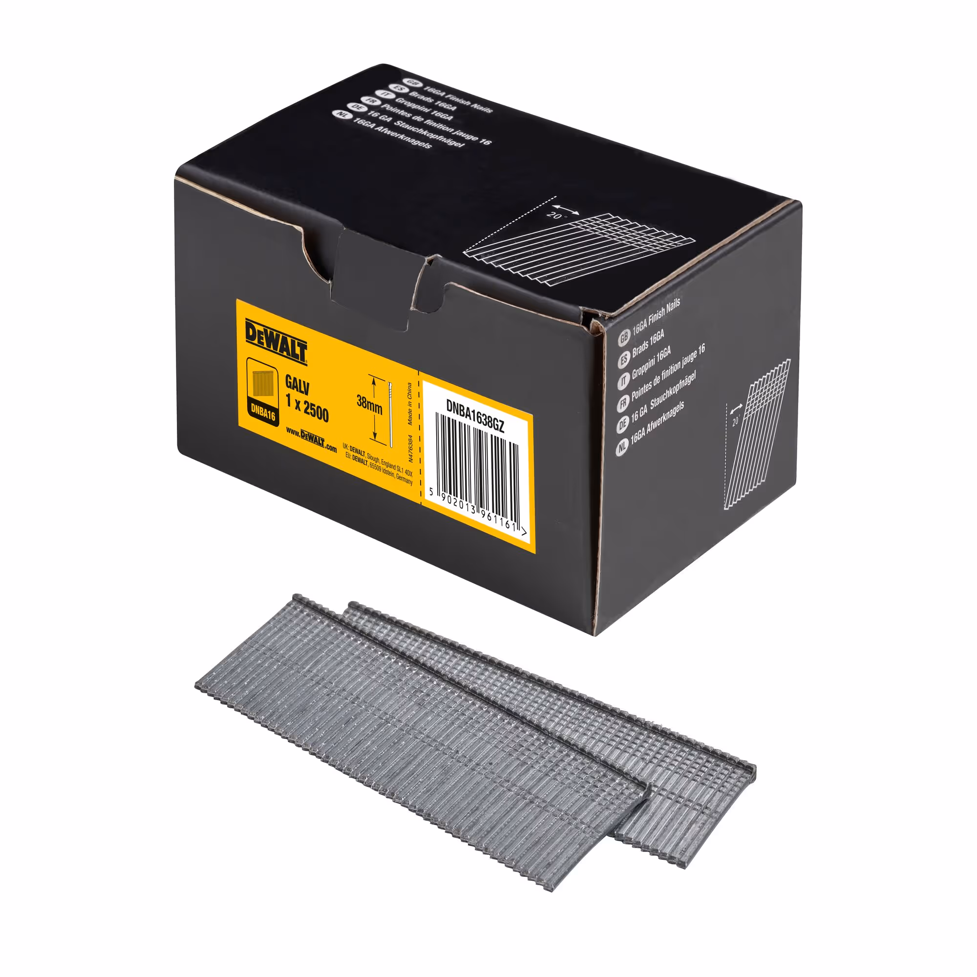 Pointes 16Ga 20°1,2 x 38 mm