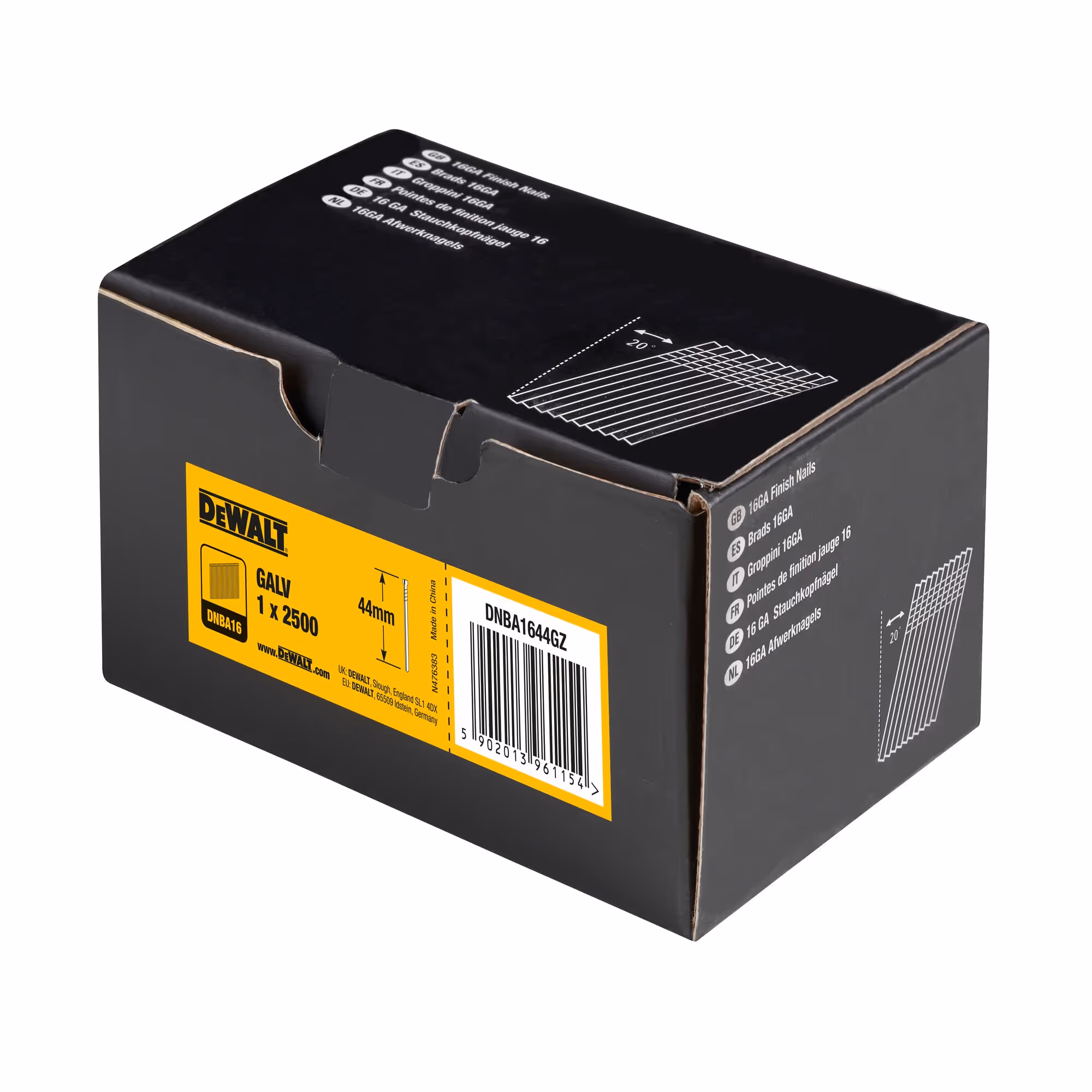 Pointes 16Ga 20° 1,2 x 44 mm