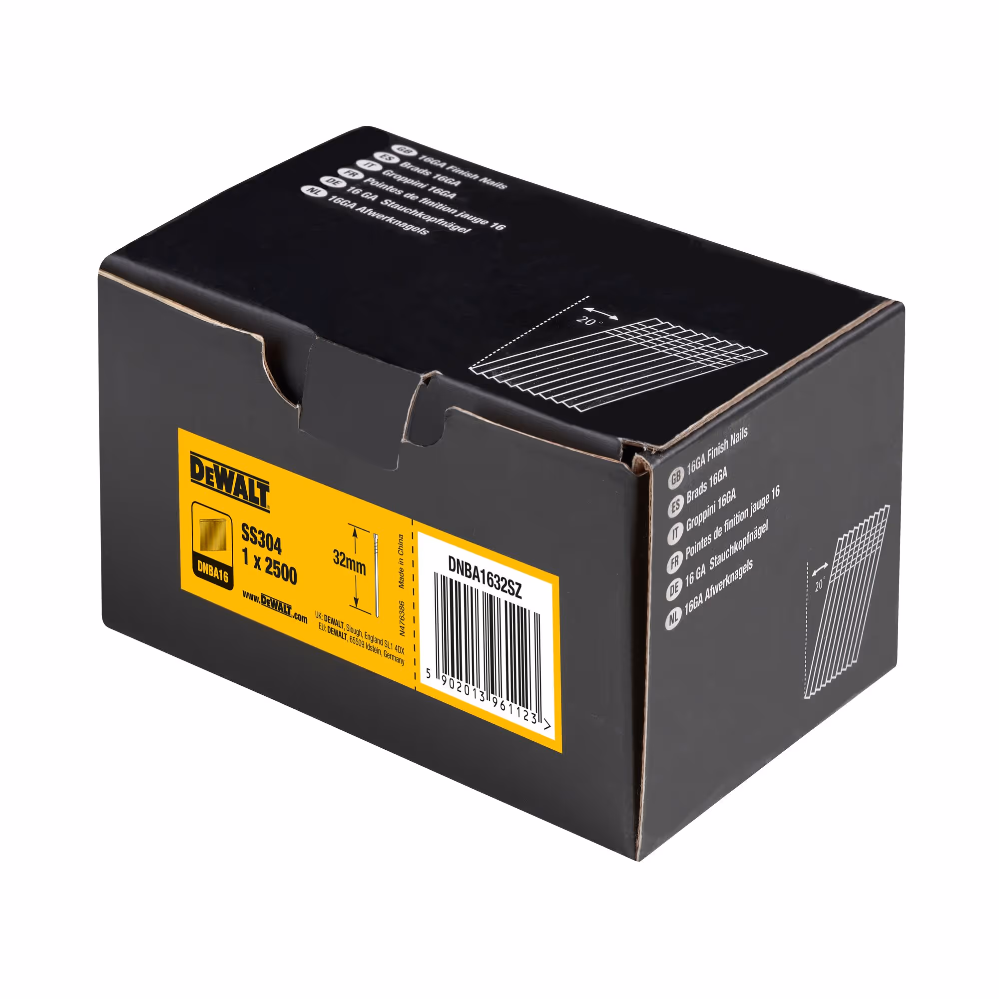 Pointes 16Ga 20° inox 1,2 x 32 mm