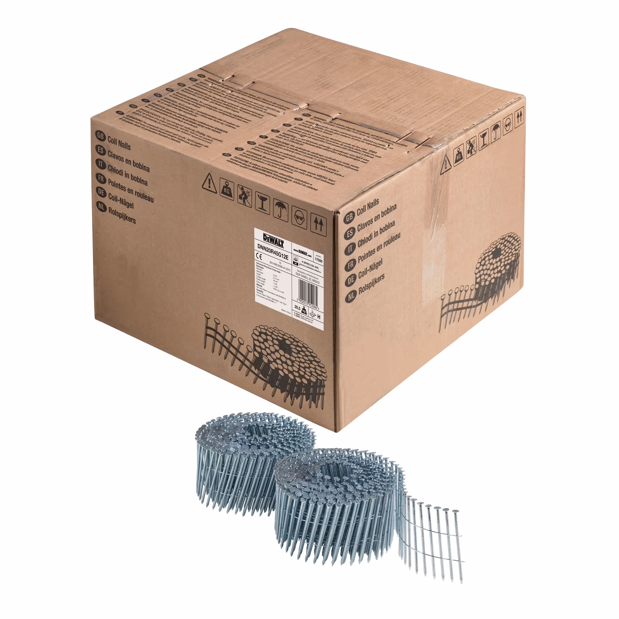 Pointes en rouleau crantées électro-zinguées 2,03 x 45 mm