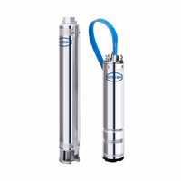 Pompe forage 4'' 200l/min 27e inox moteur huile tri 4kw 45