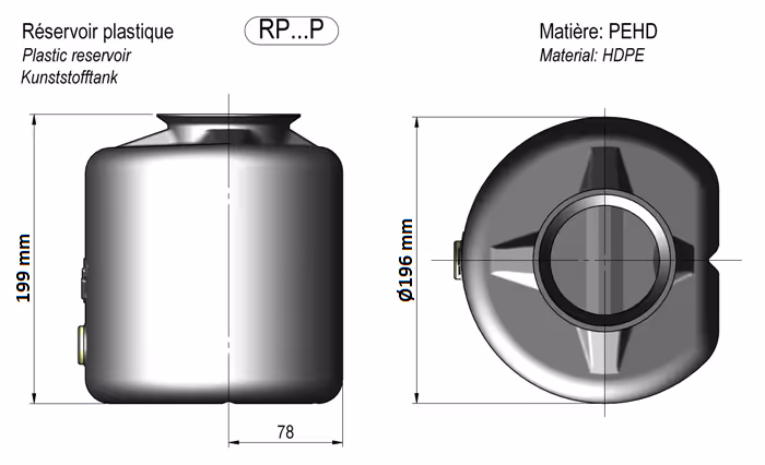 Pompe hydraulique manuel SE avec réservoir plastique 4L