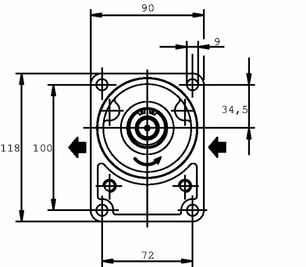 Pompe hydraulique14cc 9 cannelures rotation gauche Casappa PLP2014S012B2