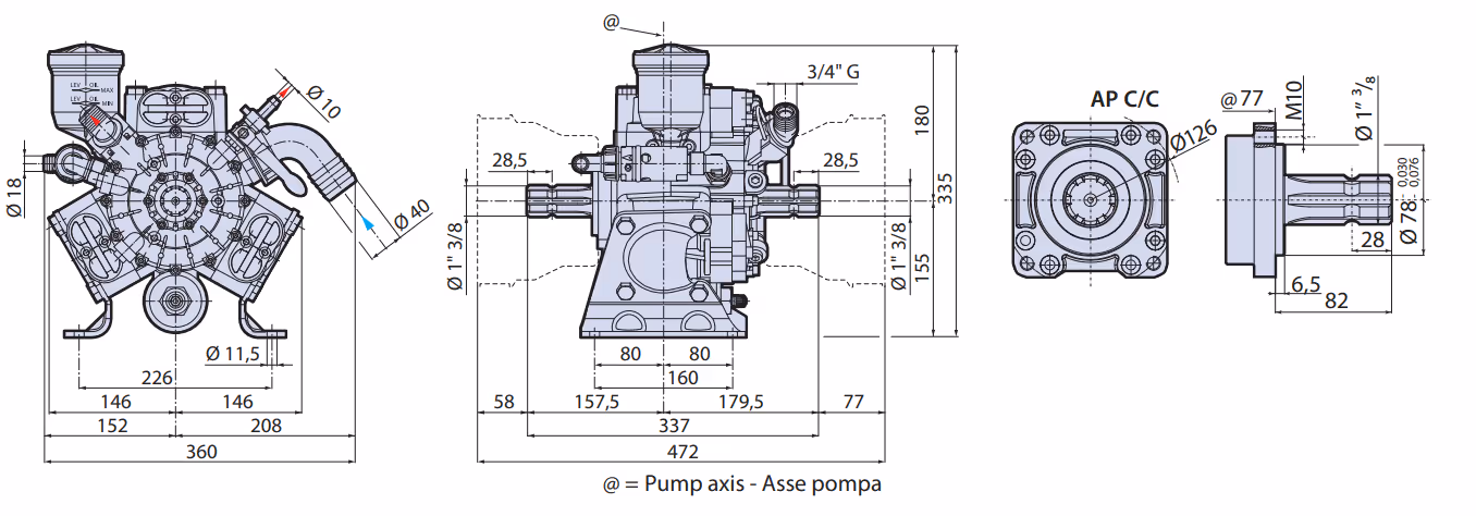Pompe pulvérisateur Annovi Reverberi AR713 AP C/C