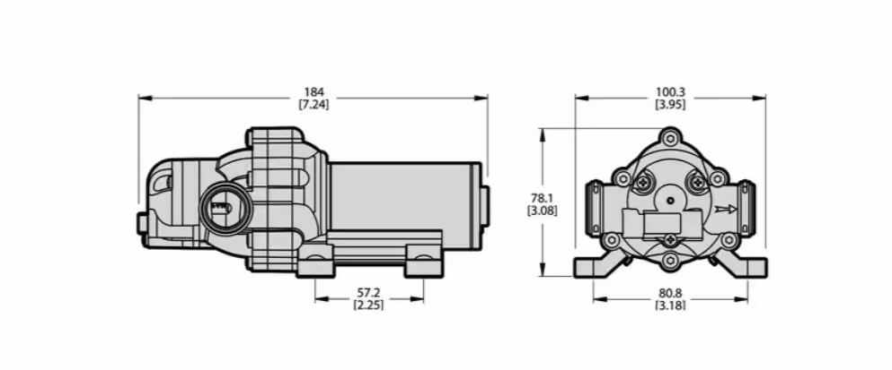 POMPE PULVERISATEUR EF1000 3 MEMBRANES 12V 3,75 L/MIN 2,8 BAR EVERFLO