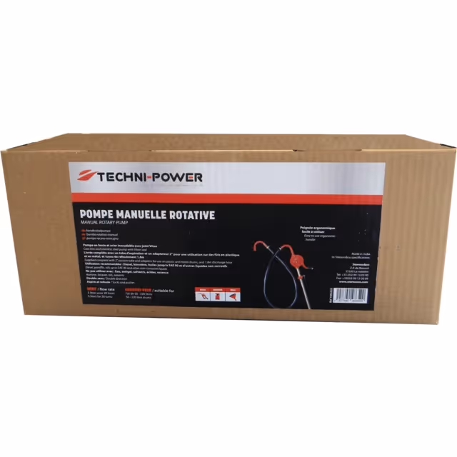 Pompe rotative manuel et flexible 1.8m pour fut techni-power