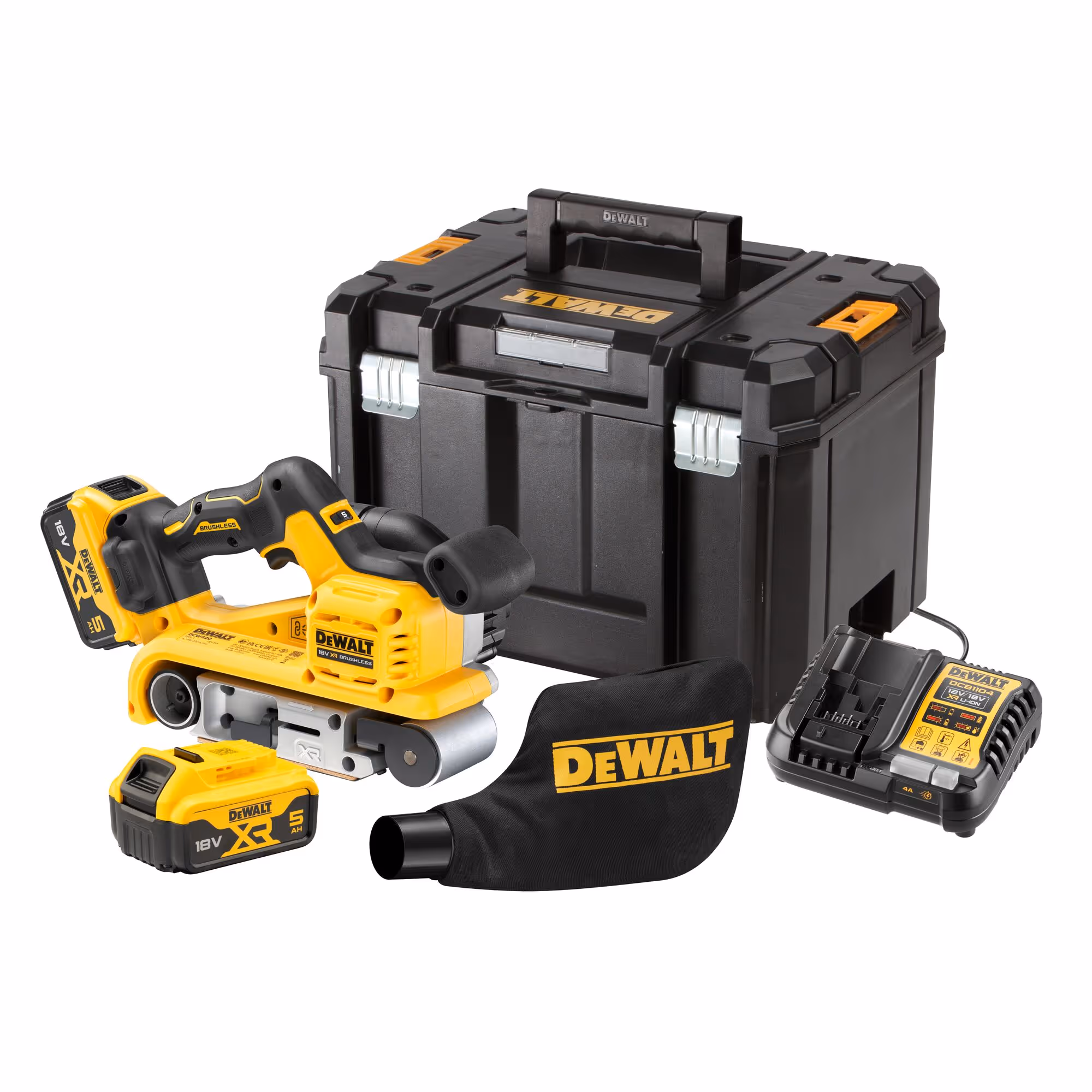 Ponceuse à bande 75x533mm XR 18V 5Ah Li-Ion Brushless avec batteries