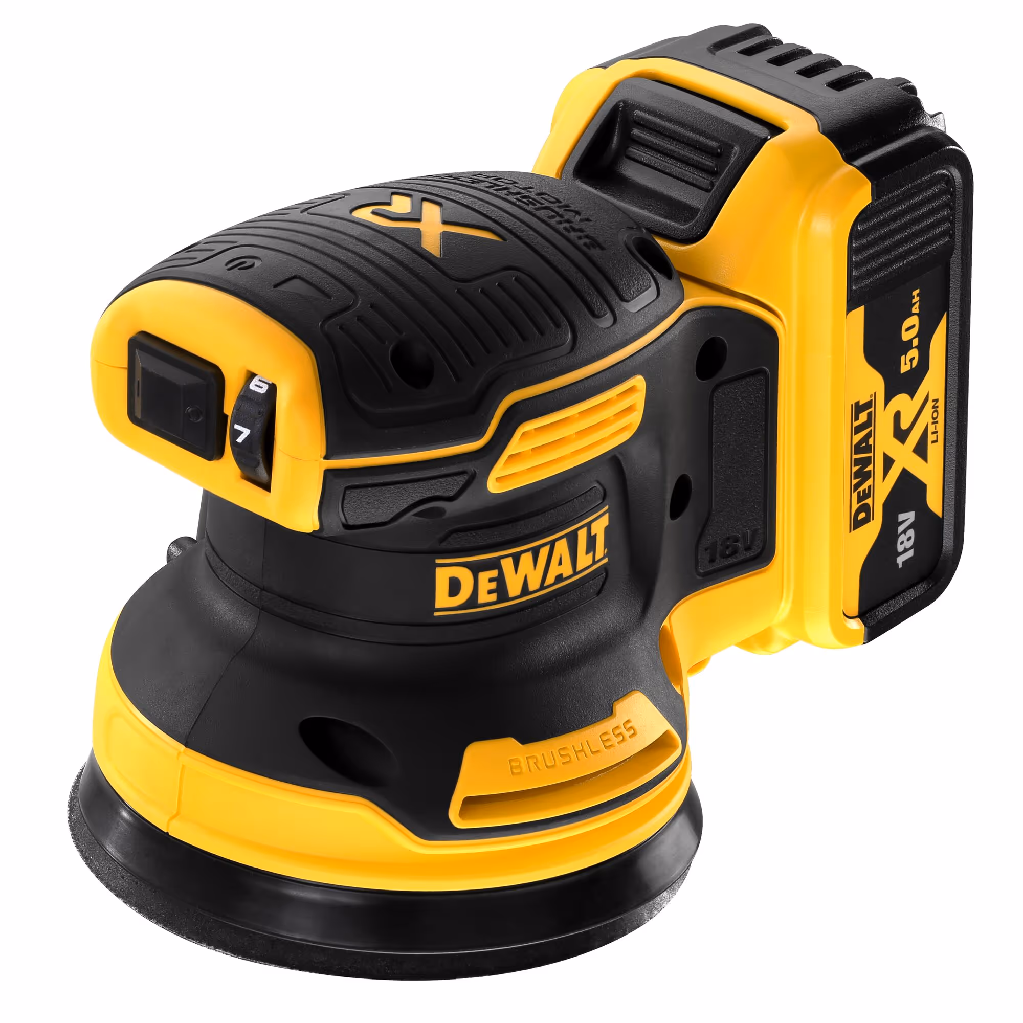 Ponceuse excentrique XR 18V 5Ah Li-Ion Brushless 125 mm avec batteries