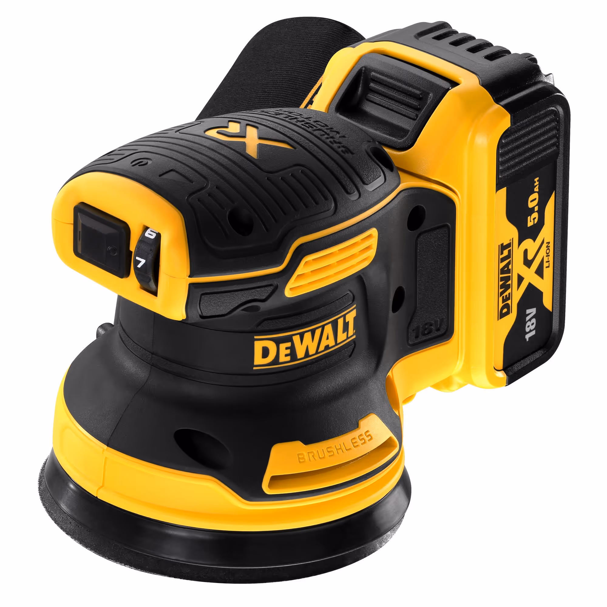 Ponceuse excentrique XR 18V 5Ah Li-Ion Brushless 125 mm avec batteries
