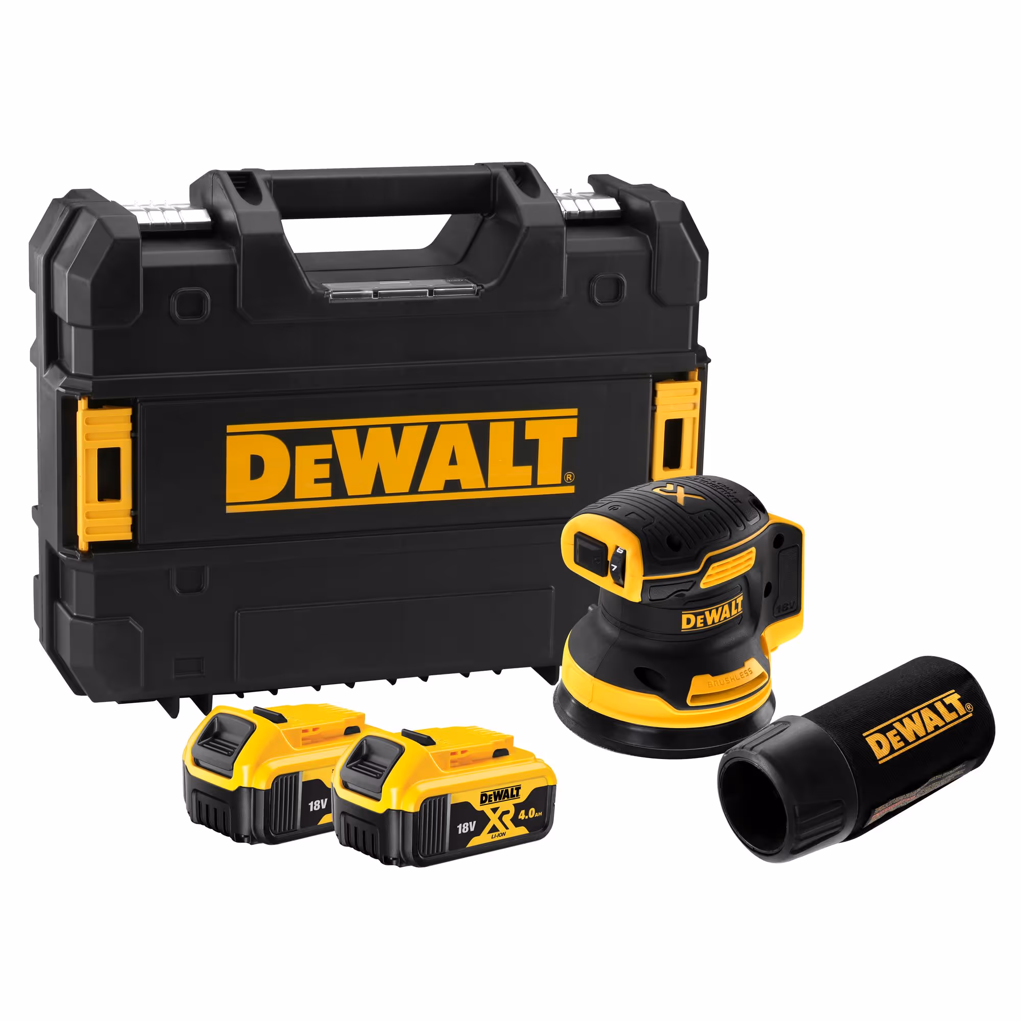 Ponceuse excentrique XR 18V 5Ah Li-Ion Brushless 125 mm avec batteries