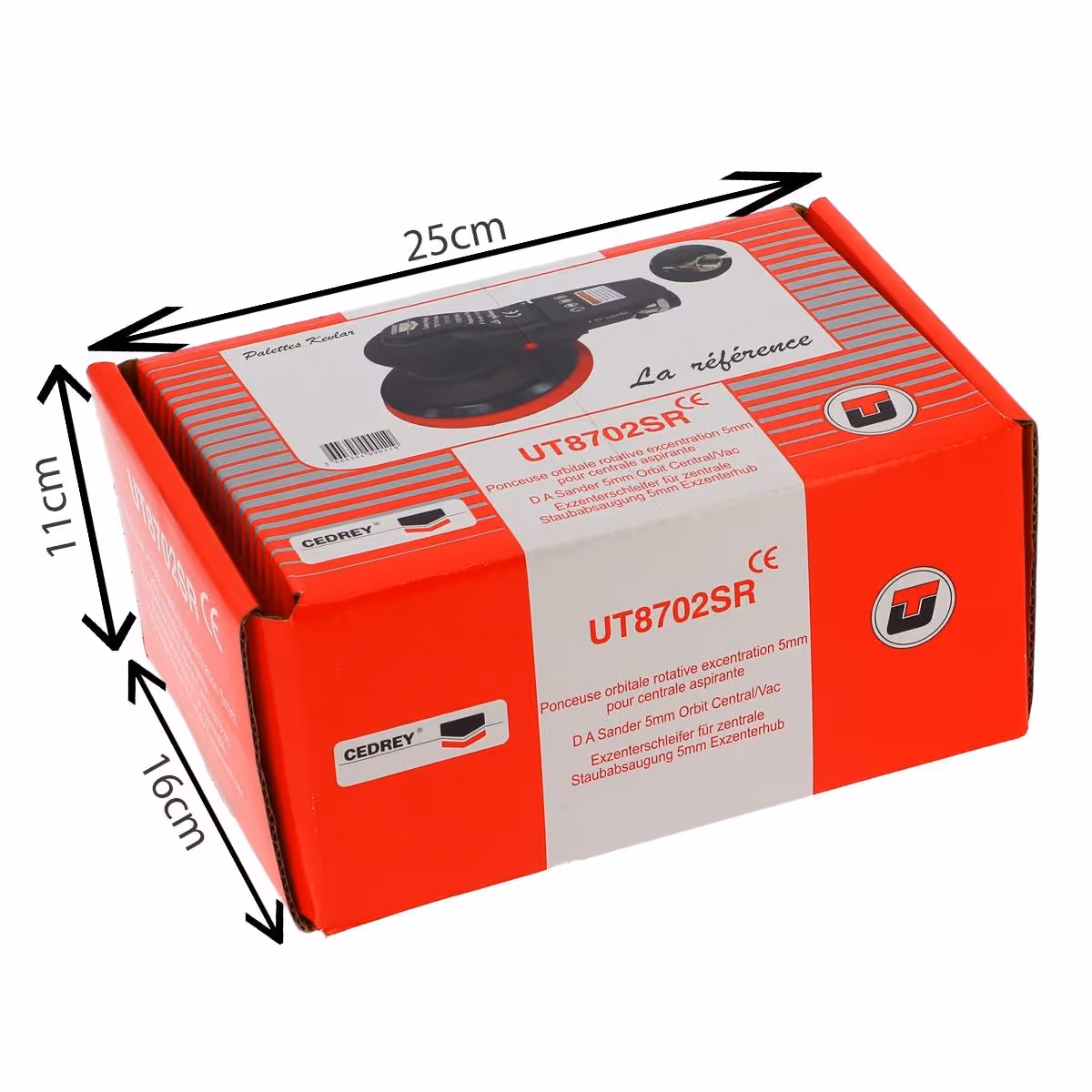 Ponceuse orbitale deport 5mm aspirante palettes kevlar