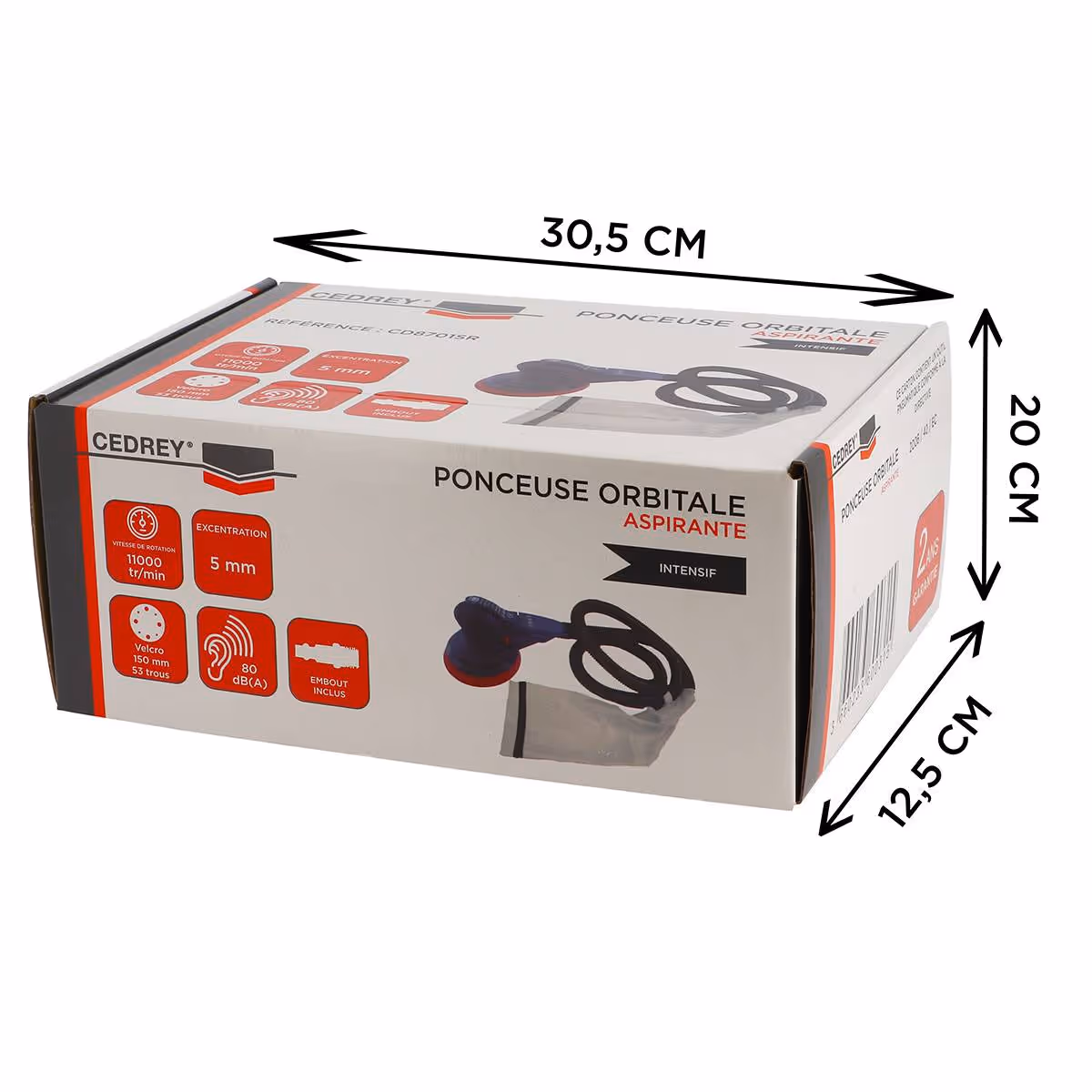 Ponceuse orbitale deport 5mm auto aspirante