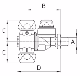 Porte-buse pastille Ø15 mm en laiton Double avec système anti-gouttes 1/4'' Braglia 7561710B
