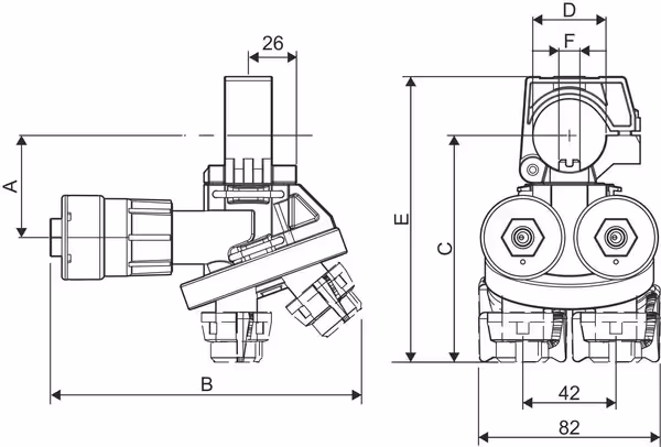 Porte buse quadrijet 1/4 tour pneumatique Arag Ø22 mm tenon 10 mm 4015F74A0