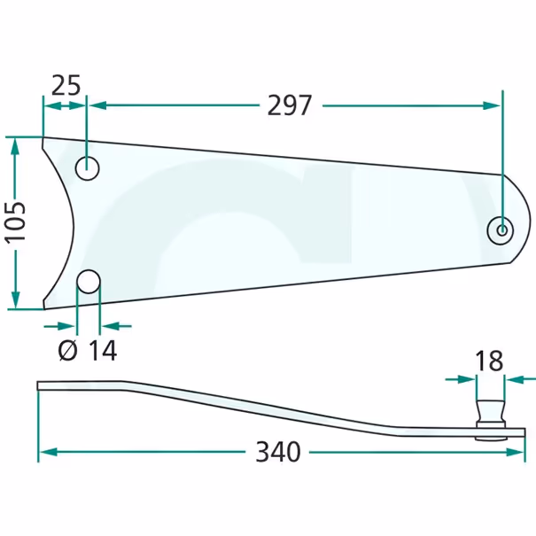 Support porte couteau faucheuse 111185 Adaptable