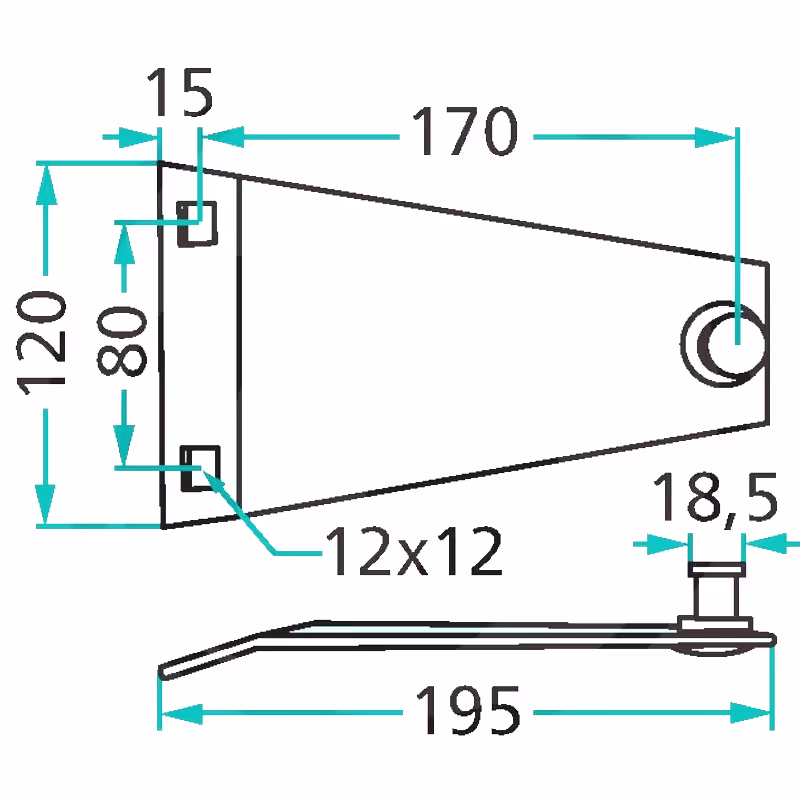Support porte couteau faucheuse 1115430, 3223-445A Adaptable