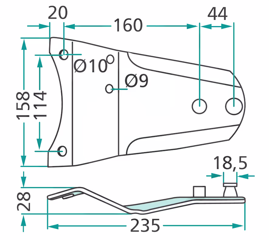 Support porte couteau faucheuse Fella 140308, 122538 Adaptable