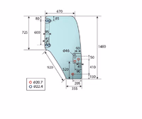 Vitre de porte Case IH droite 87620223 Adaptable