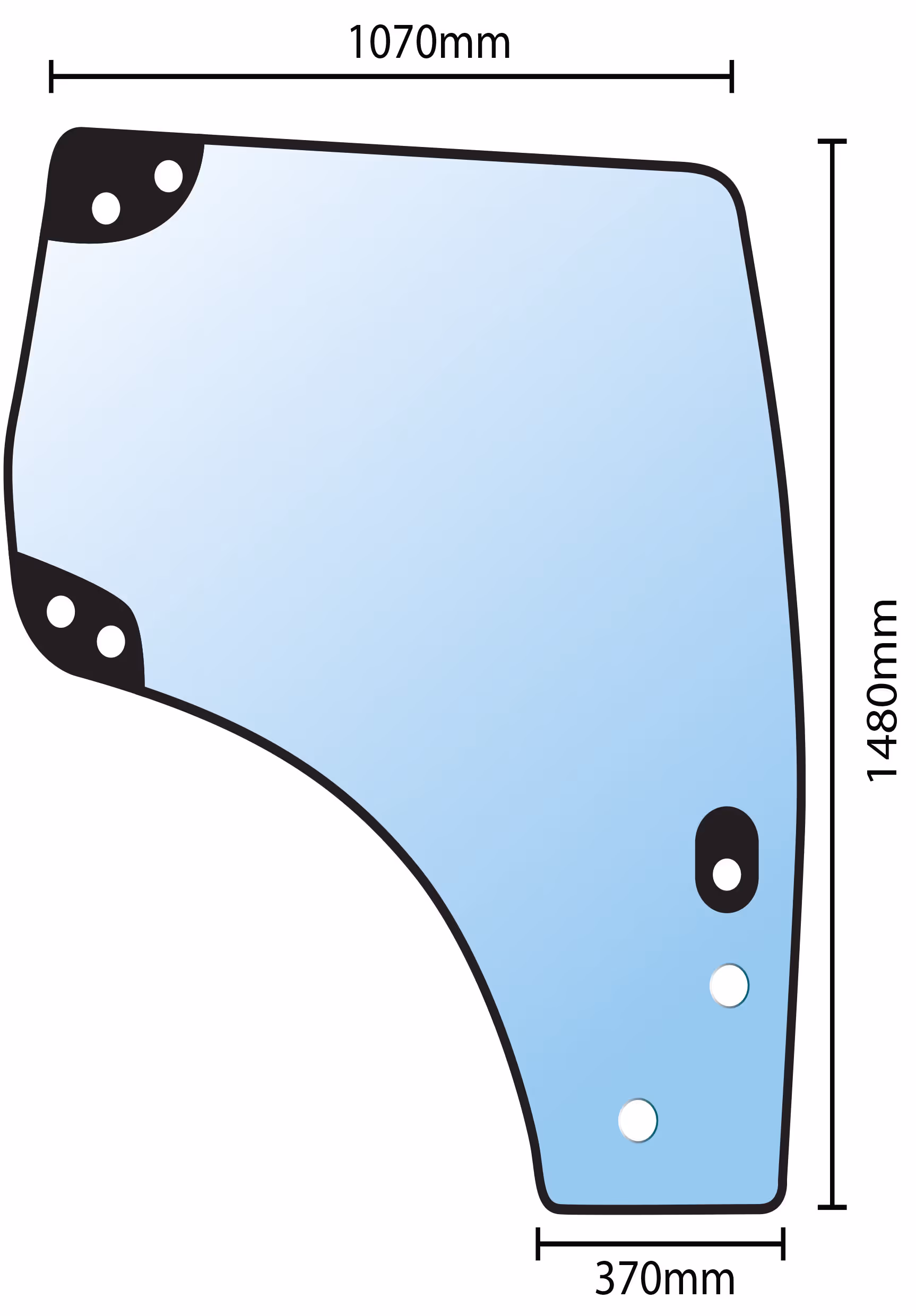 Porte en verre supérieure G / D