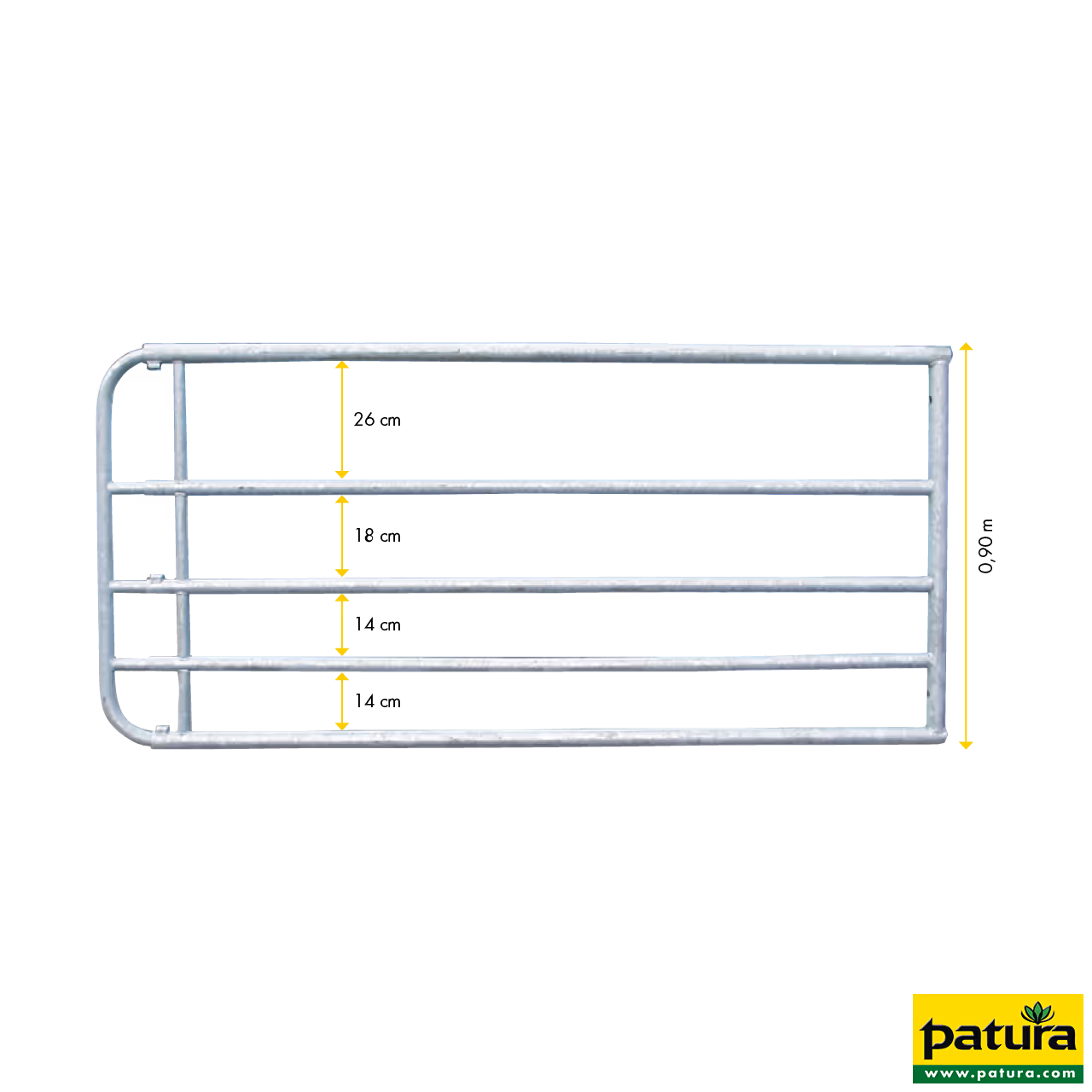 Porte prairie à largeur variable, hauteur 0,90 m, extension 2,05-3,00 m