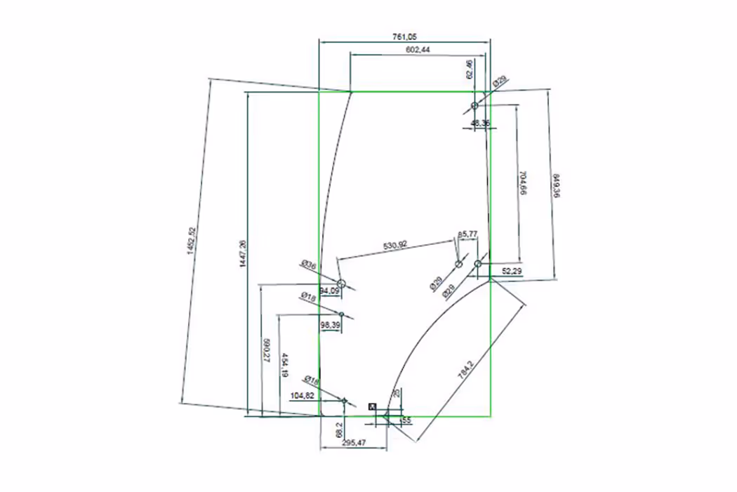 Vitre de porte John Deere R198624 Adaptable